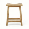 Aimee Rectangle Backless Teak Outdoor Bar Stool