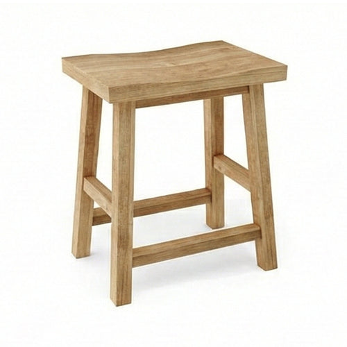 Aimee Rectangle Backless Teak Outdoor Bar Stool