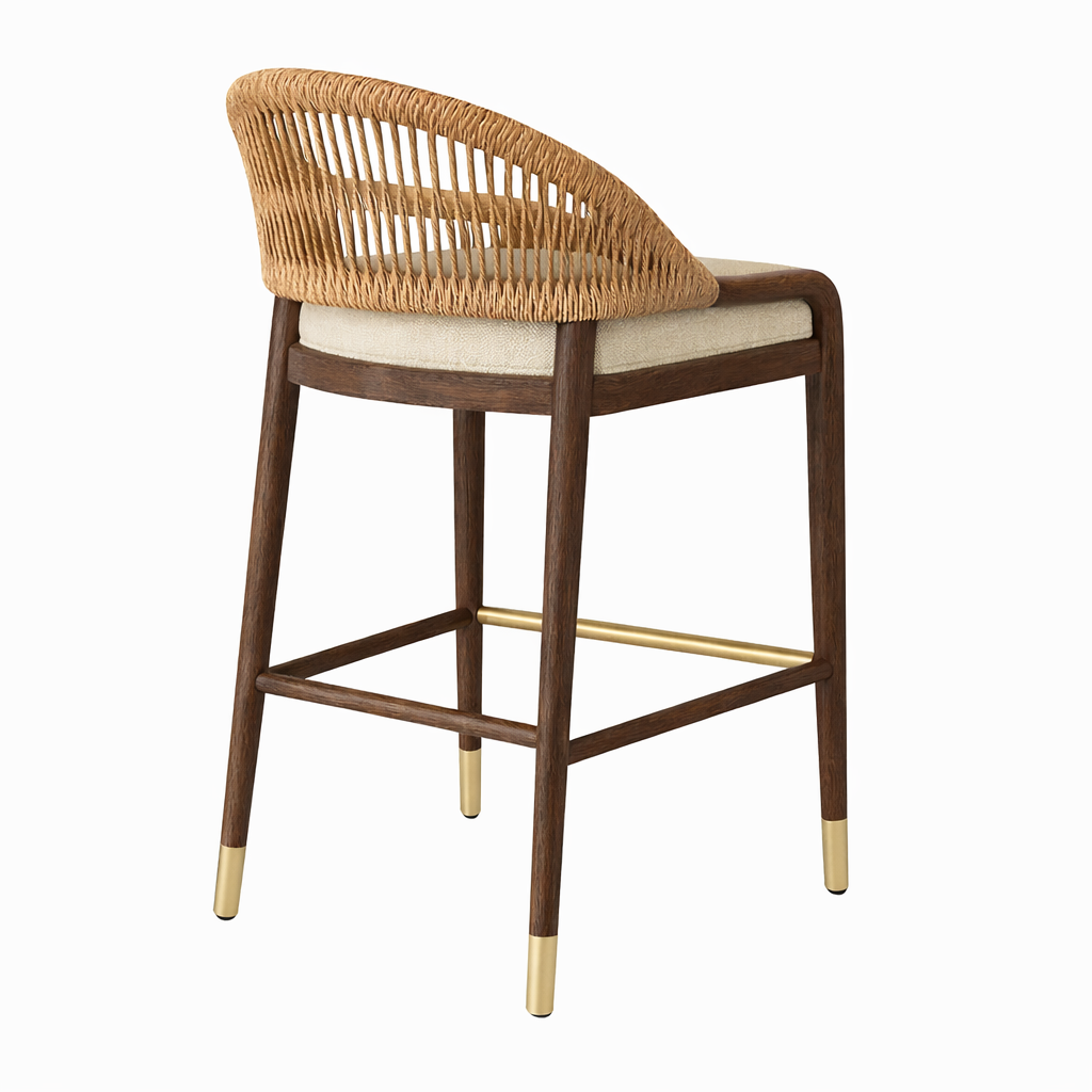 Fara Rope-Backed & Upholstered Bar & Counter Stool