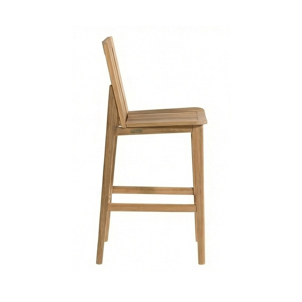 Jocelyn Armless Teak Outdoor Bar Stool