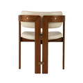 Pamplona Walnut Dining Chair with Rubio Monocoat Finish and Cream Gruppo Mastrotto Leather