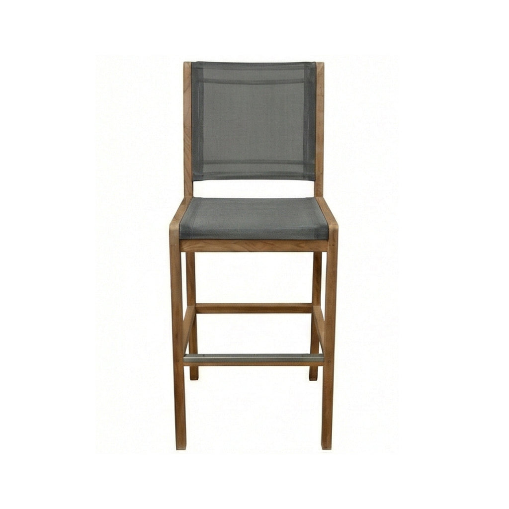 Morgan Armless Teak Outdoor Bar Stool