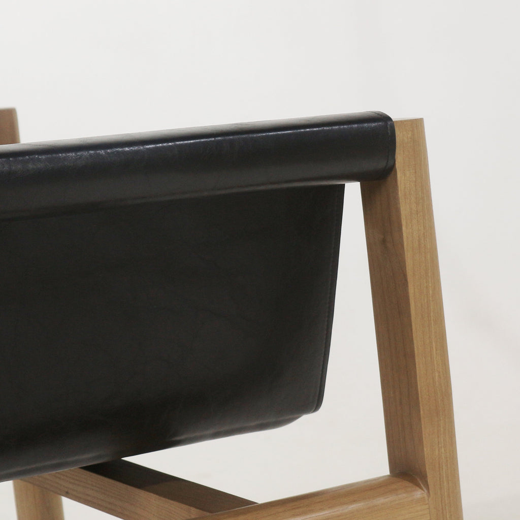 Toronto Leather & Teak Lounge Chair Teak