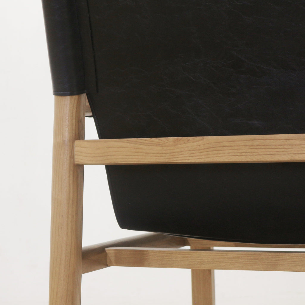 Toronto Leather & Teak Lounge Chair Teak