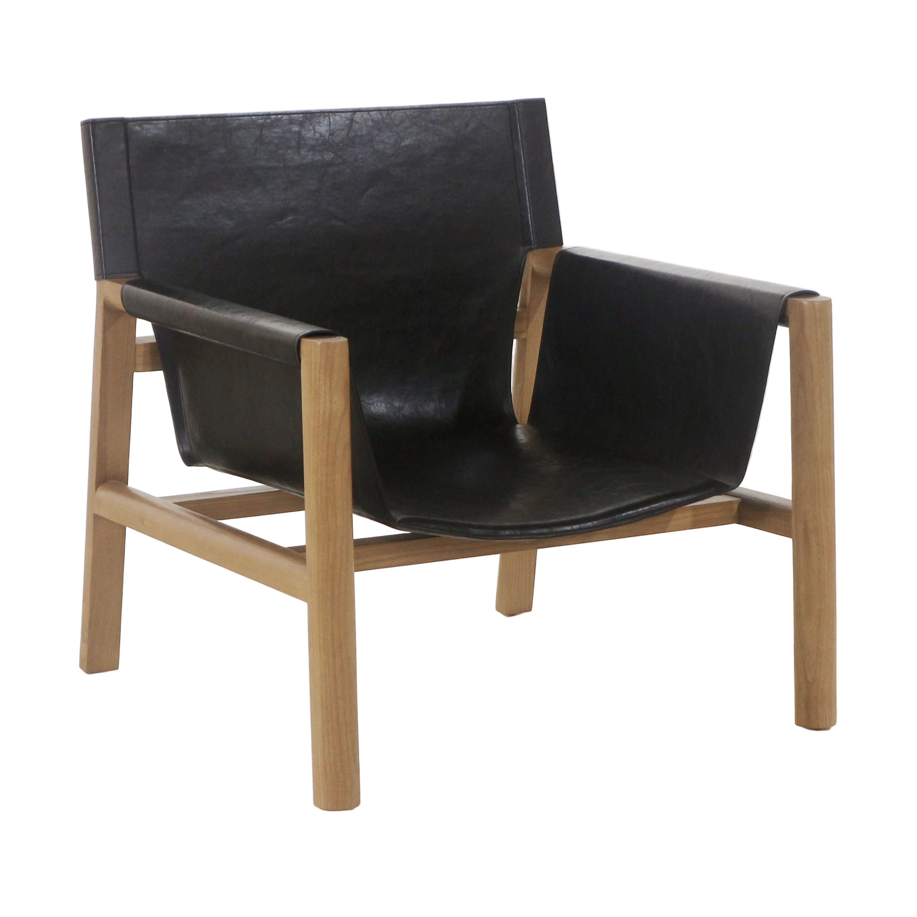 Toronto Leather & Teak Lounge Chair Teak