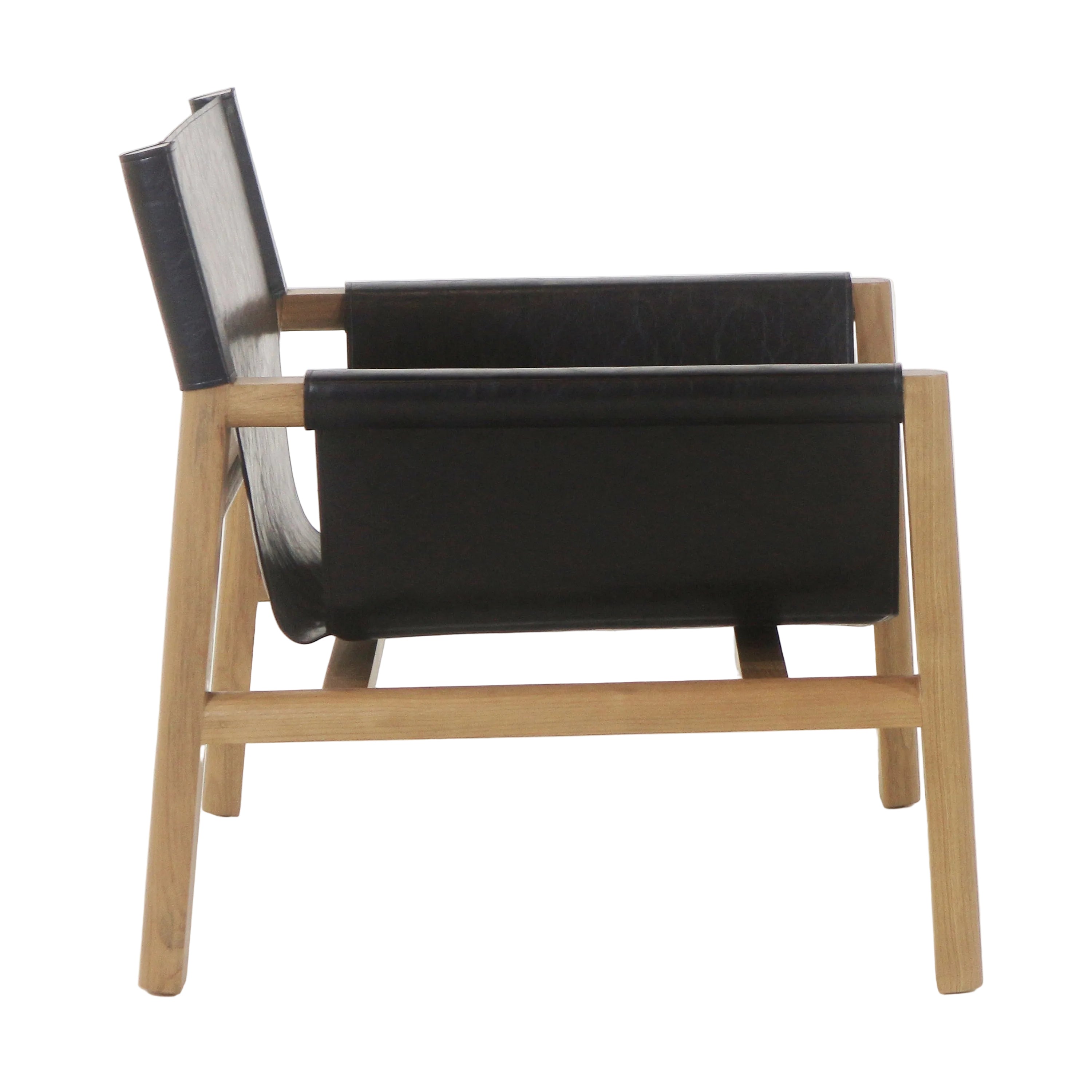 Toronto Leather & Teak Lounge Chair Teak