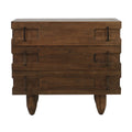 Ravello Large Solid Oak Nightstand with Brushed Bronze Handles