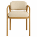 Paros Wooden Rope-Backed & Upholstered Dining Chair