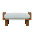Ilyna Herringbone End of Bed Bench Seat Recycled Teak