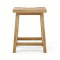 Aimee Rectangle Backless Teak Outdoor Bar Stool