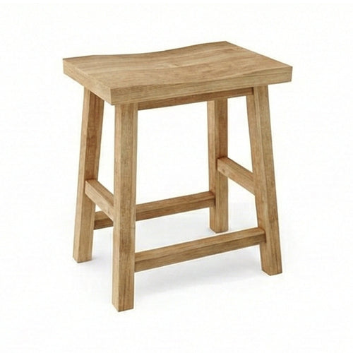 Aimee Rectangle Backless Teak Outdoor Bar Stool