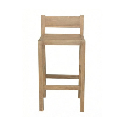 Andre Armless Teak Outdoor Bar Stool