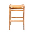 Aurelien Backless Teak Outdoor Bar Stool