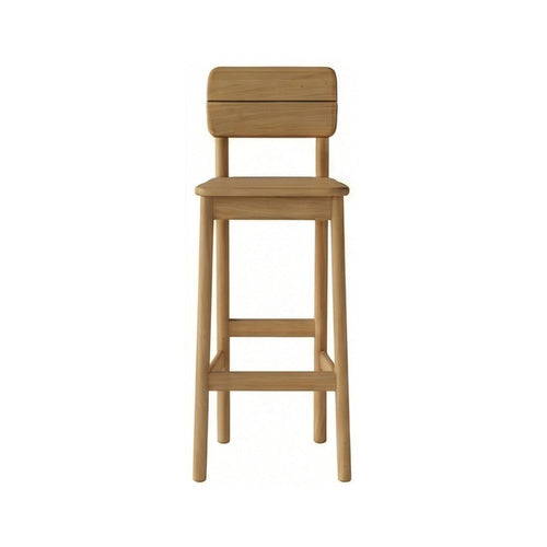 Bastien Armless Teak Outdoor Bar Stool