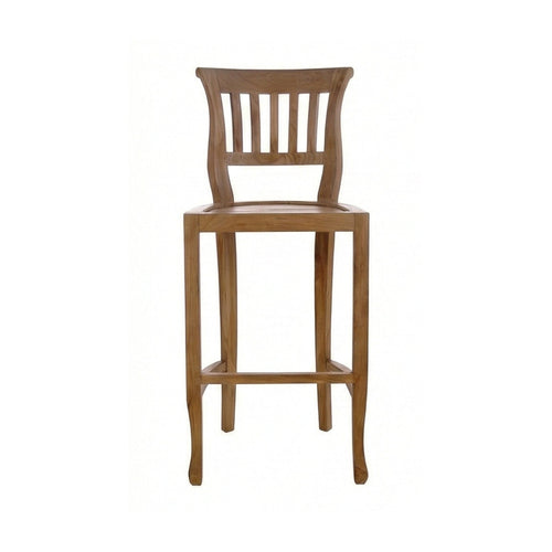 Benoit Armless Teak Outdoor Bar Stool