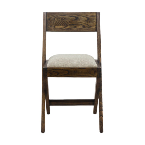 Solid Oak Jeanneret Inspired Side Chair with Cushion - NUEMA