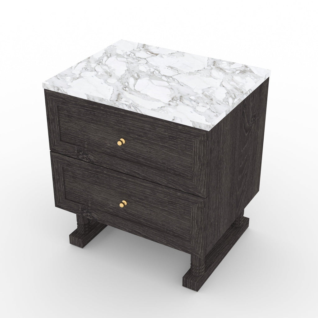 Complice Nightstand Black With Top Marble - NUEMA