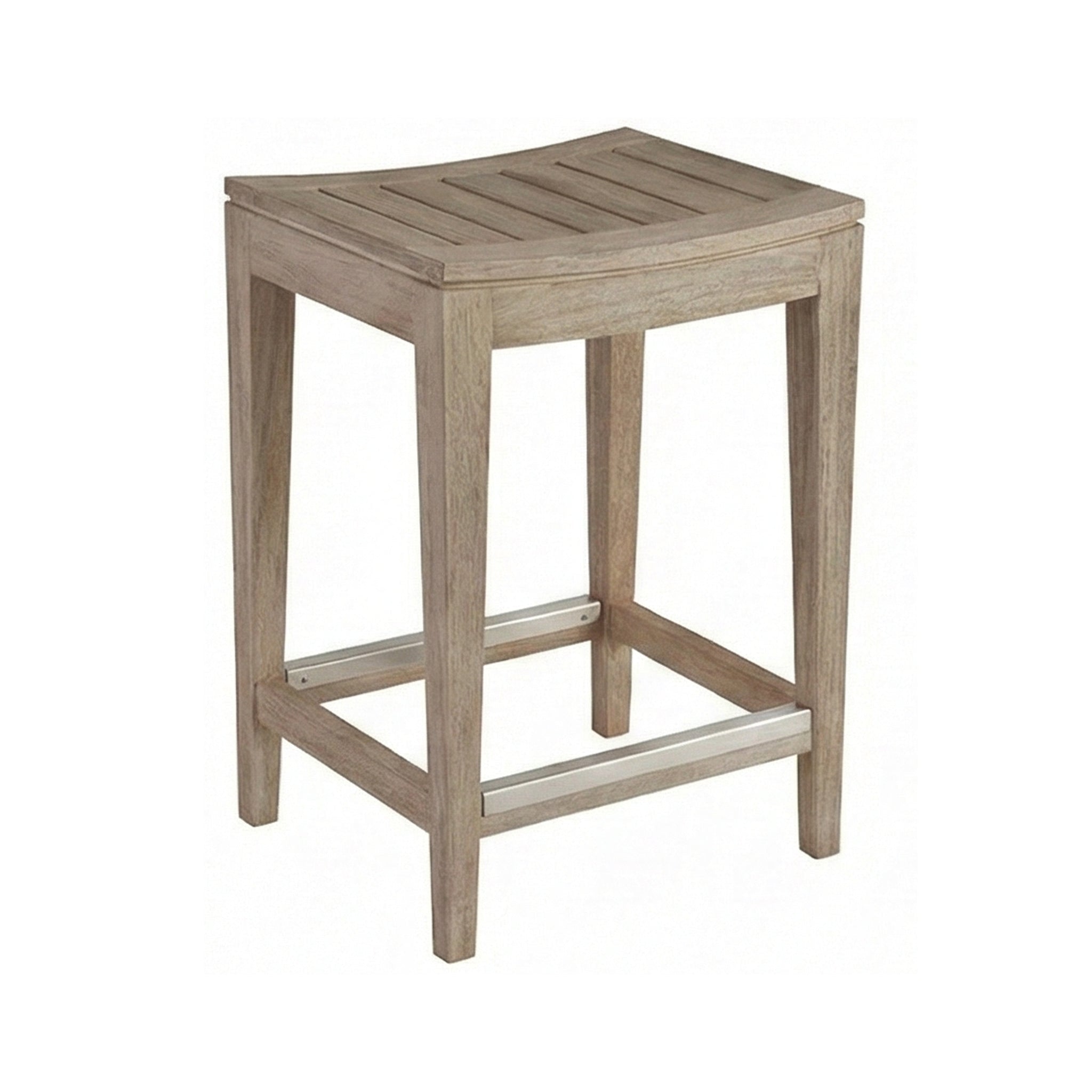 Dominique Backless Teak Outdoor Bar Stool