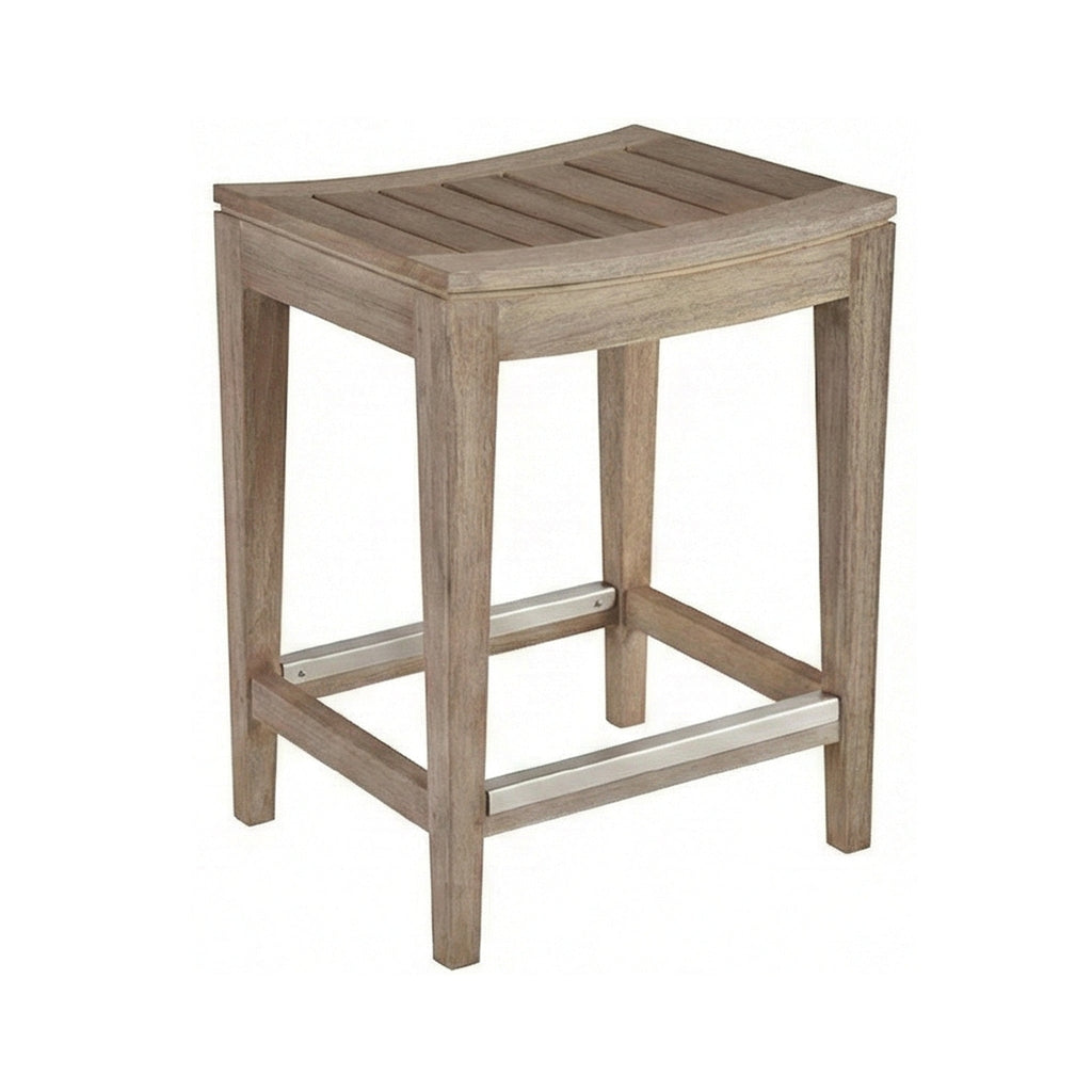 Dominique Backless Teak Outdoor Bar Stool