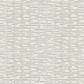 Close-up of contemporary 100% polyester upholstery fabric in light gray on a neutral off-white background, showing a subtle stacked-bar geometric pattern and textured weave ideal for sofas and curtains.
