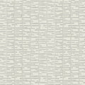 Close-up of contemporary 100% polyester upholstery fabric in light gray on a neutral off-white background, showing a subtle stacked-bar geometric pattern and textured weave ideal for sofas and curtains.