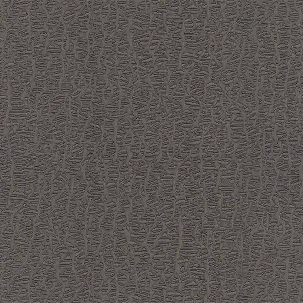 Close-up of neutral cotton-polyester (50% cotton, 50% polyester) upholstery fabric in a muted taupe-gray with a raised abstract linear texture, shown as a sample for sofa upholstery.