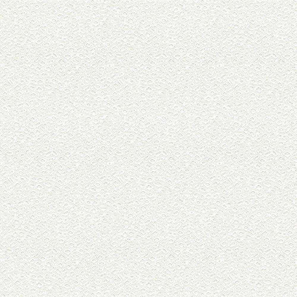 Close-up of neutral beige off-white upholstery fabric (50% cotton, 50% polyester) showing a small repeating diamond-like textured pattern with a subtle raised weave, ideal for sofas and indoor use.