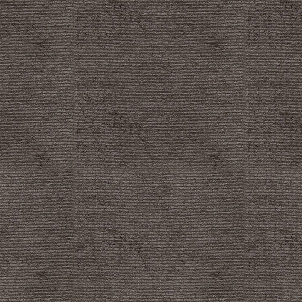 Close-up of neutral viscose-blend upholstery fabric in dark taupe-gray with subtle horizontal ribbed texture and faint marbled shading, shown as a sofa-grade fabric; 88% viscose, 2% acrylic, 10% polyester.