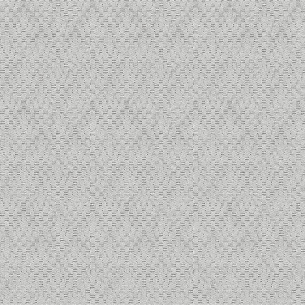 Close-up of neutral light gray upholstery fabric showing a subtle small-scale woven block texture; 30% cotton, 70% polyester, suitable for contemporary sofas.
