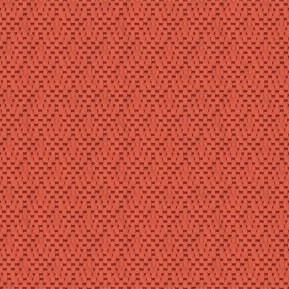Burnt orange woven upholstery fabric with a small basketweave texture, shown in close-up; 30% cotton and 70% polyester composition suitable for contemporary sofa use.