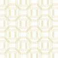 Close-up of cream and off-white contemporary upholstery fabric showing a subtle octagon lattice geometric pattern in textured 100% polyester, ideal for modern sofas and neutral interiors.