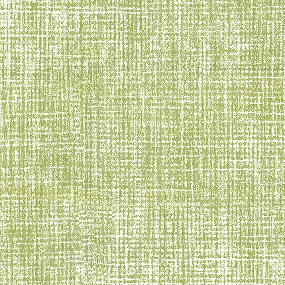 Close-up swatch of light green and white crosshatch upholstery fabric with a textured woven look, 100% polyester, suitable for contemporary sofas and indoor upholstery (55" width).