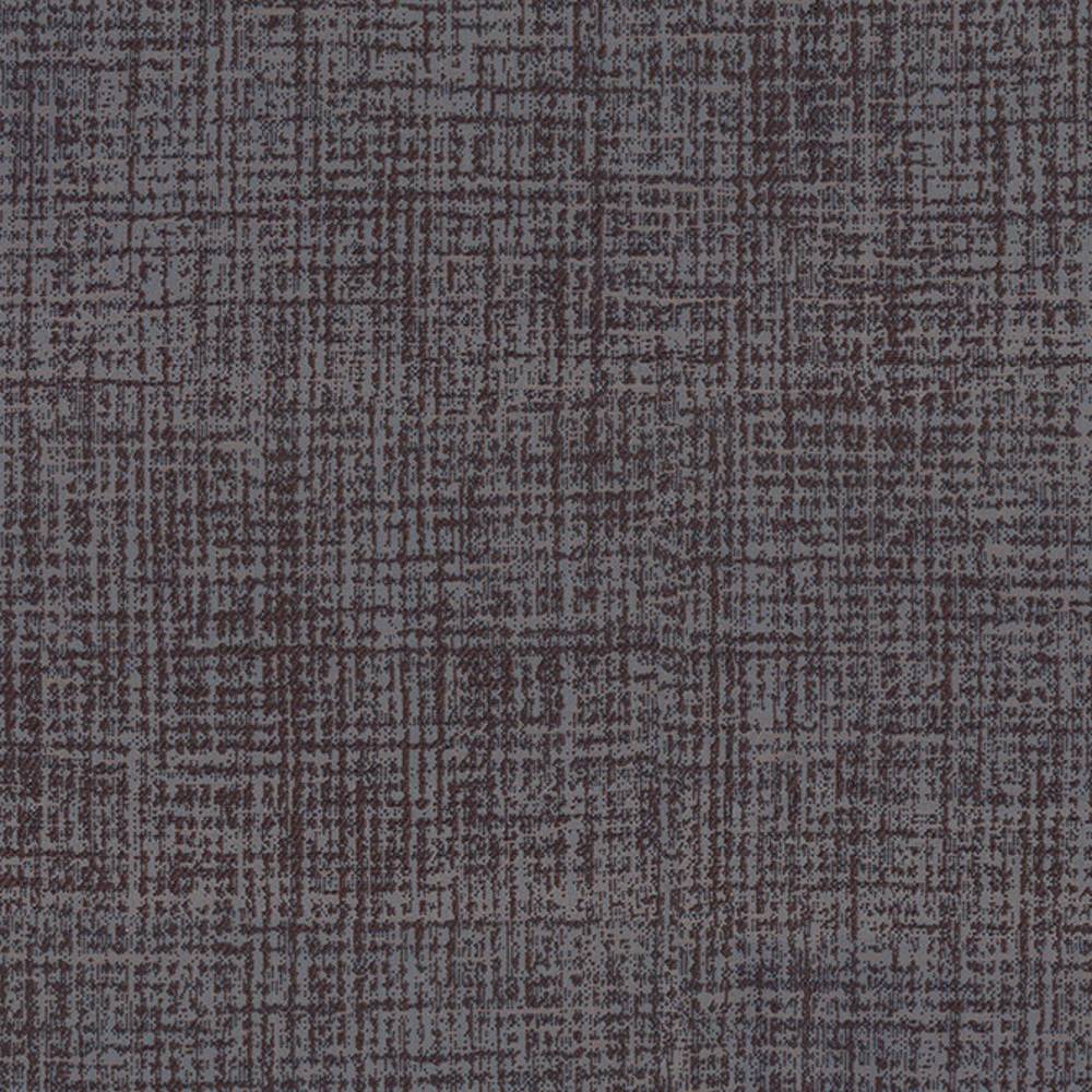 Close-up of a gray crosshatch upholstery fabric swatch with darker linear texture, 100% polyester contemporary material designed for sofa upholstery and modern interiors.