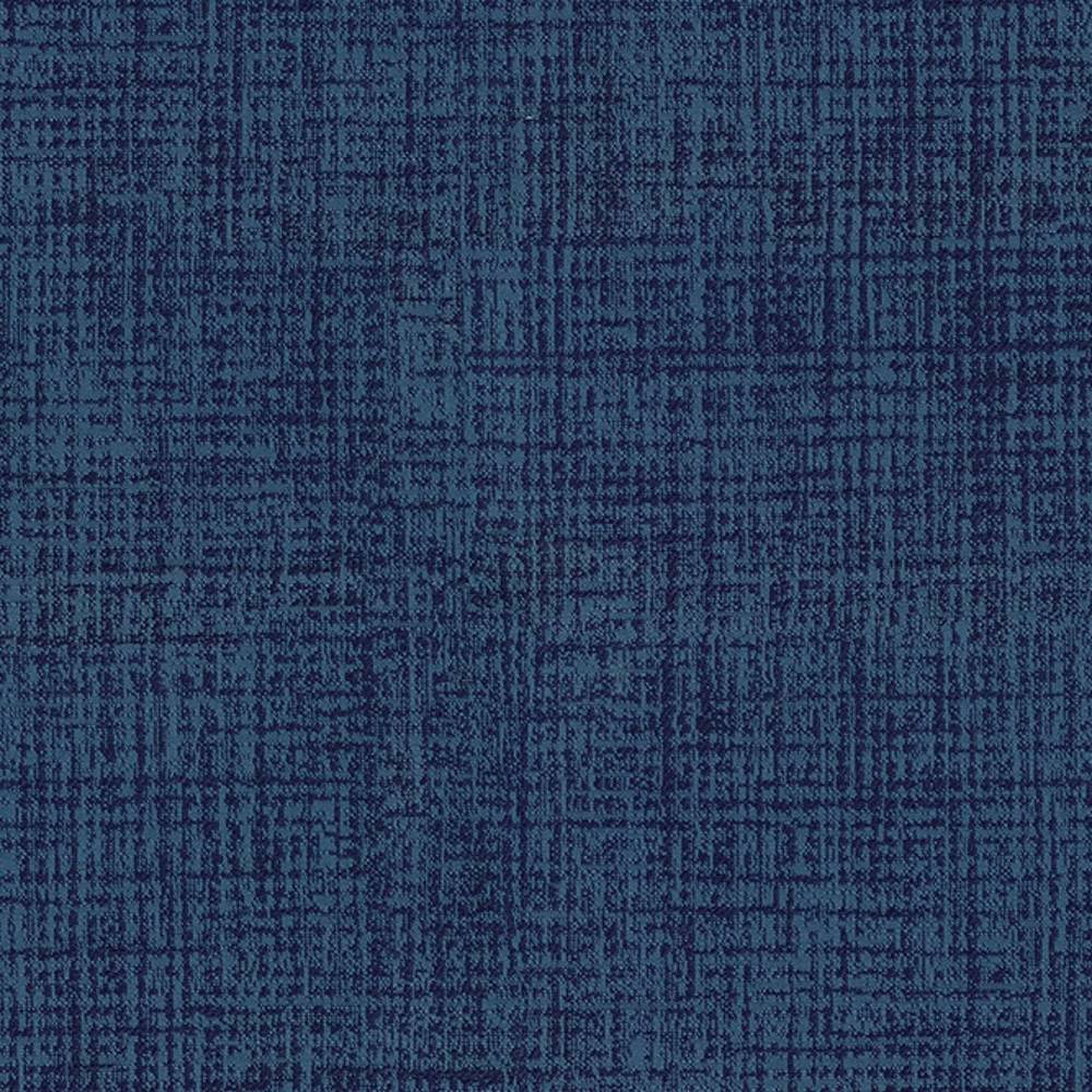 Close-up of navy blue 100% polyester upholstery fabric showing a subtle crosshatch texture, suitable for contemporary sofas and indoor upholstery projects.