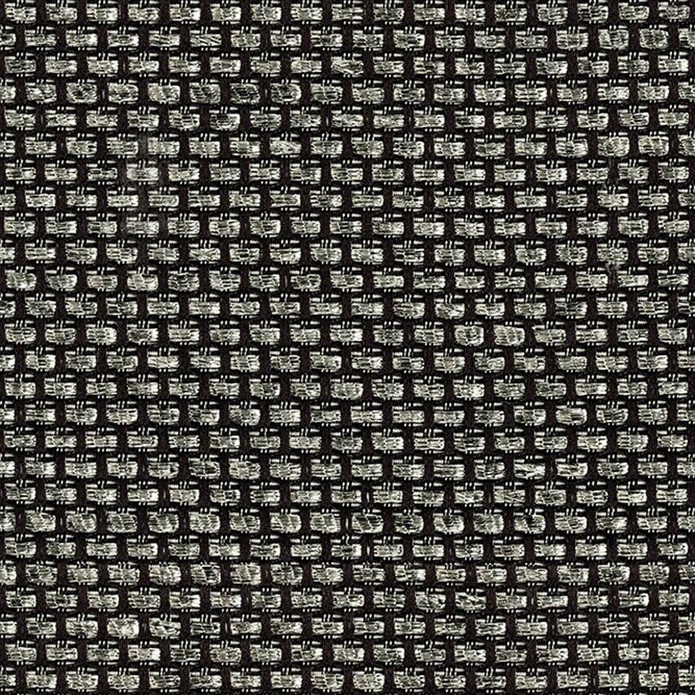 Close-up of beige and dark-brown woven upholstery fabric showing a small rectangular grid texture; 100% polyester yarns create a subtle two-tone, slub finish suitable for sofa upholstery.