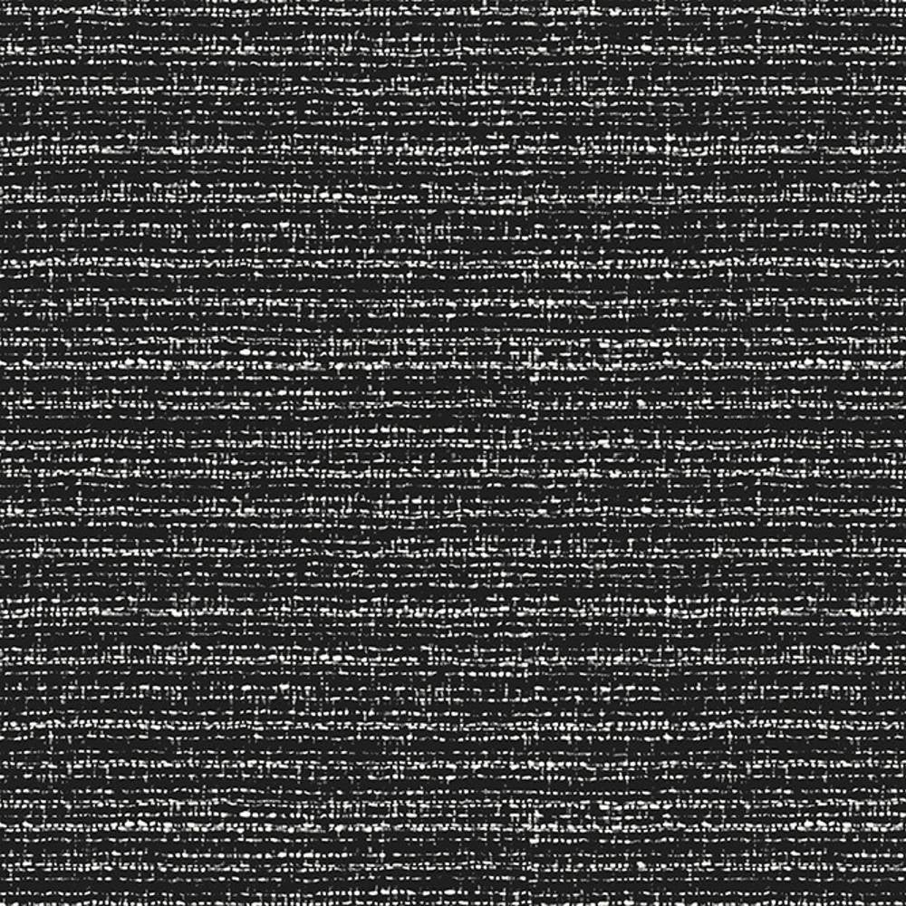 Close-up of charcoal performance upholstery fabric with white slub-like horizontal weave on a textured 100% polyester ground, giving a contemporary look ideal for sofas and office seating.