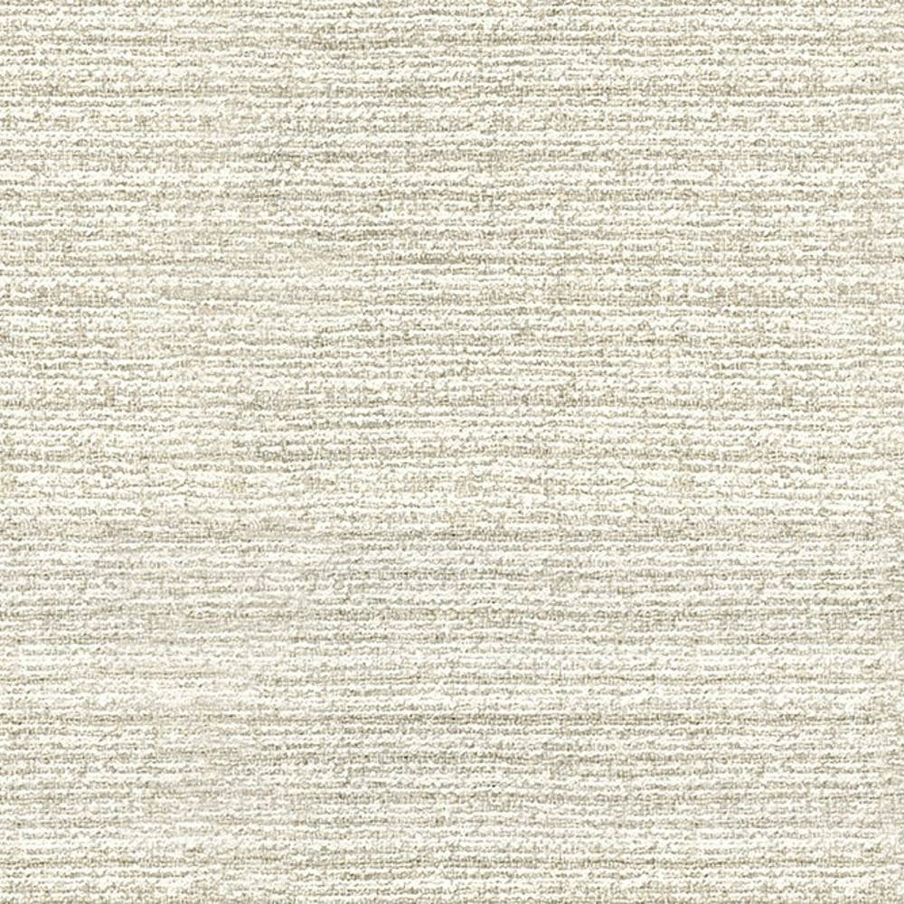 Close-up of a cream-beige 100% polyester upholstery fabric swatch showing fine horizontal striated texture and subtle tonal variation, suited for contemporary sofas and office seating.