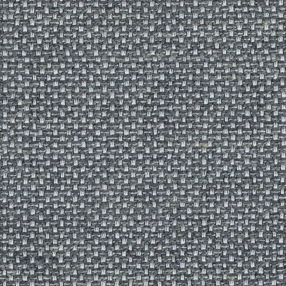 Close-up of a neutral beige-grey woven upholstery fabric swatch showing a tight basket-weave texture; composition 72% polyester, 15% viscose, 8% acrylic and 5% linen, suitable for sofas.