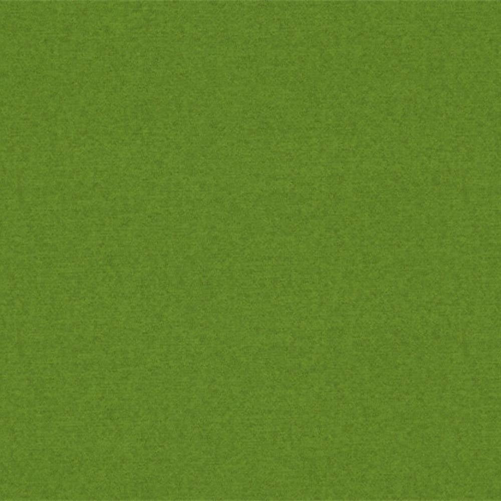 Square swatch of solid moss-green 100% polyester upholstery fabric with a fine, slightly napped texture, shown as a full-frame sample suitable for sofas and office seating.