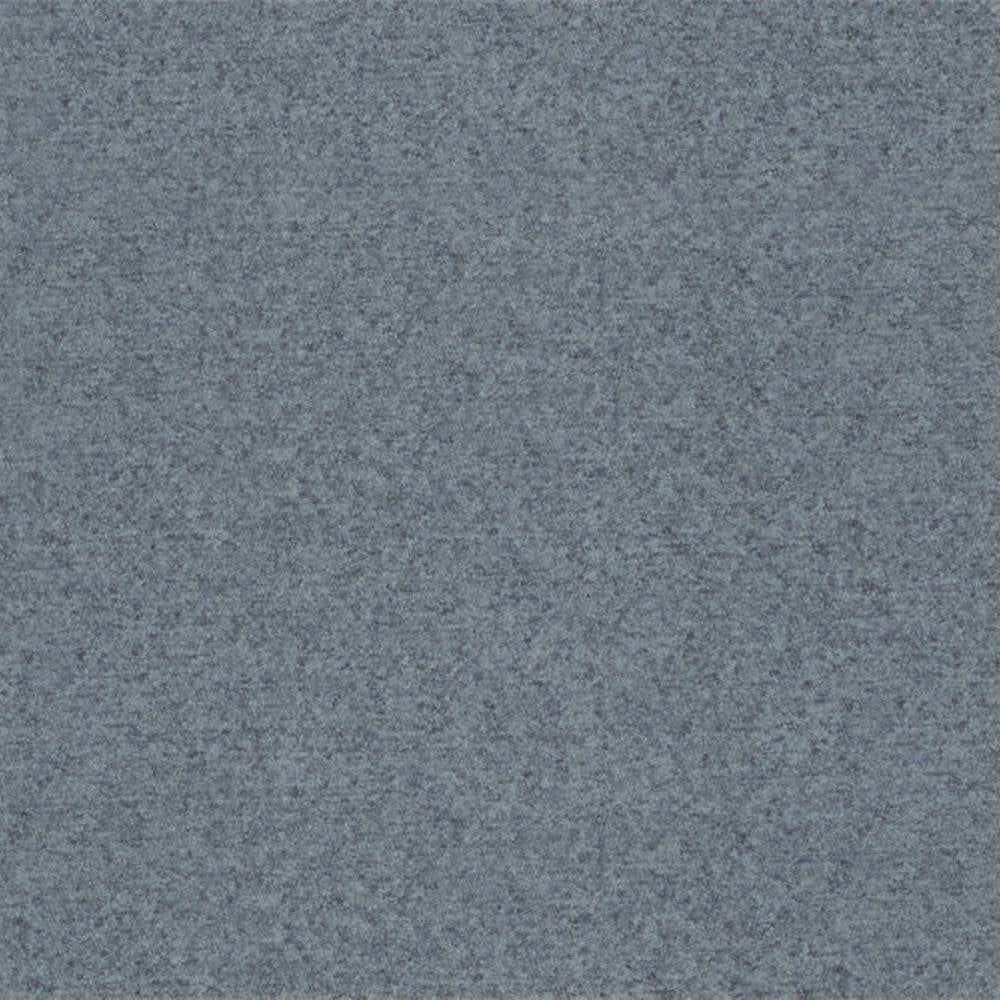 Close-up of blue-gray heathered 100% polyester upholstery fabric, showing a soft textured weave ideal for sofas and office seating.