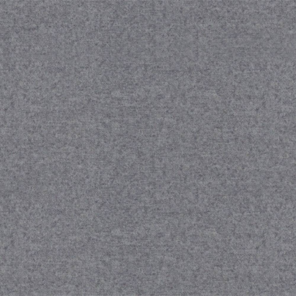 Close-up of a grey heathered 100% polyester upholstery fabric swatch showing a dense, fine texture suitable for sofas and office seating.