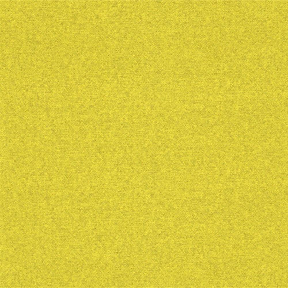 Close-up of a solid yellow 100% polyester upholstery fabric swatch showing a fine, slightly napped texture, suitable for sofas and office seating.