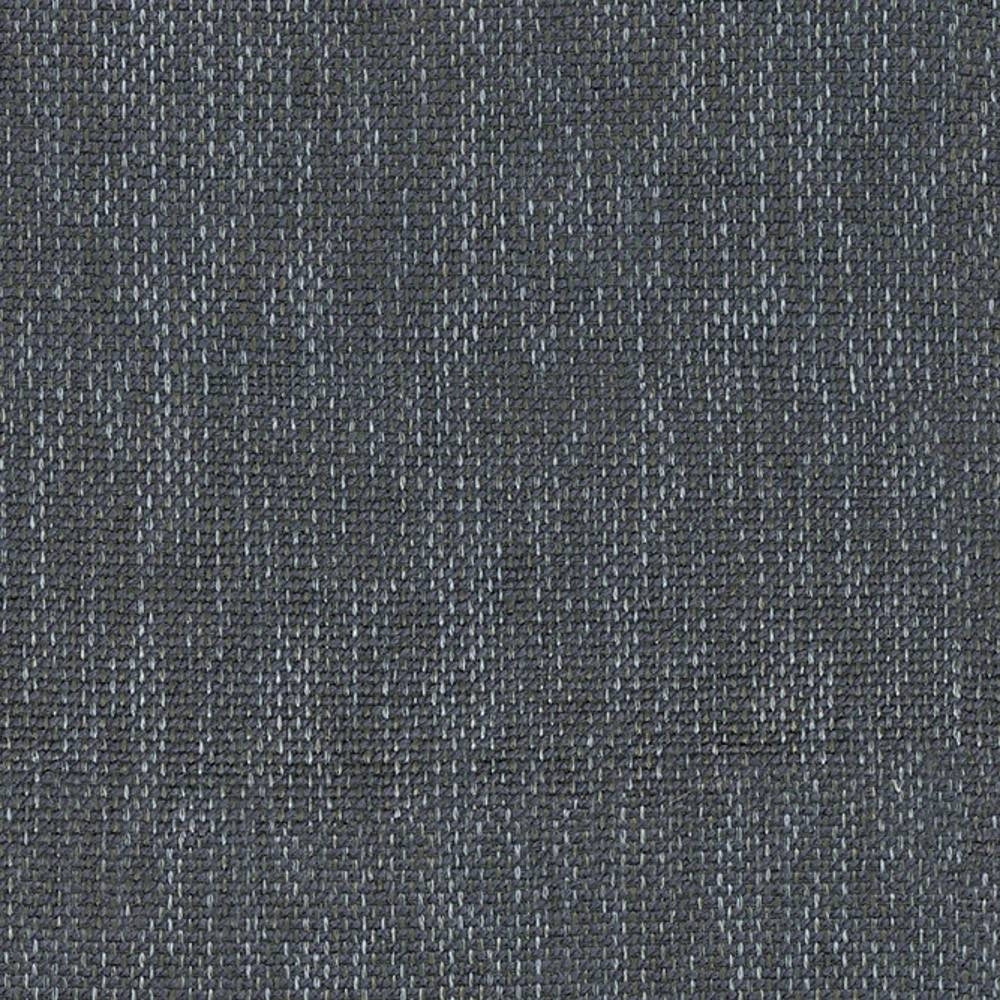 Close-up of gray woven 100% polyester upholstery fabric showing a textured basketweave pattern, ideal for sofas and neutral indoor seating.