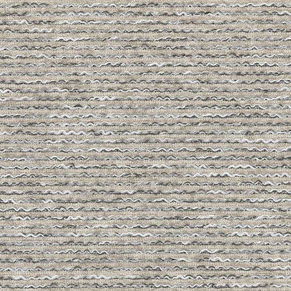 Close-up of neutral beige upholstery fabric showing horizontal ribbed texture with looped yarns; 55% viscose, 45% polyester blend suitable for sofas.