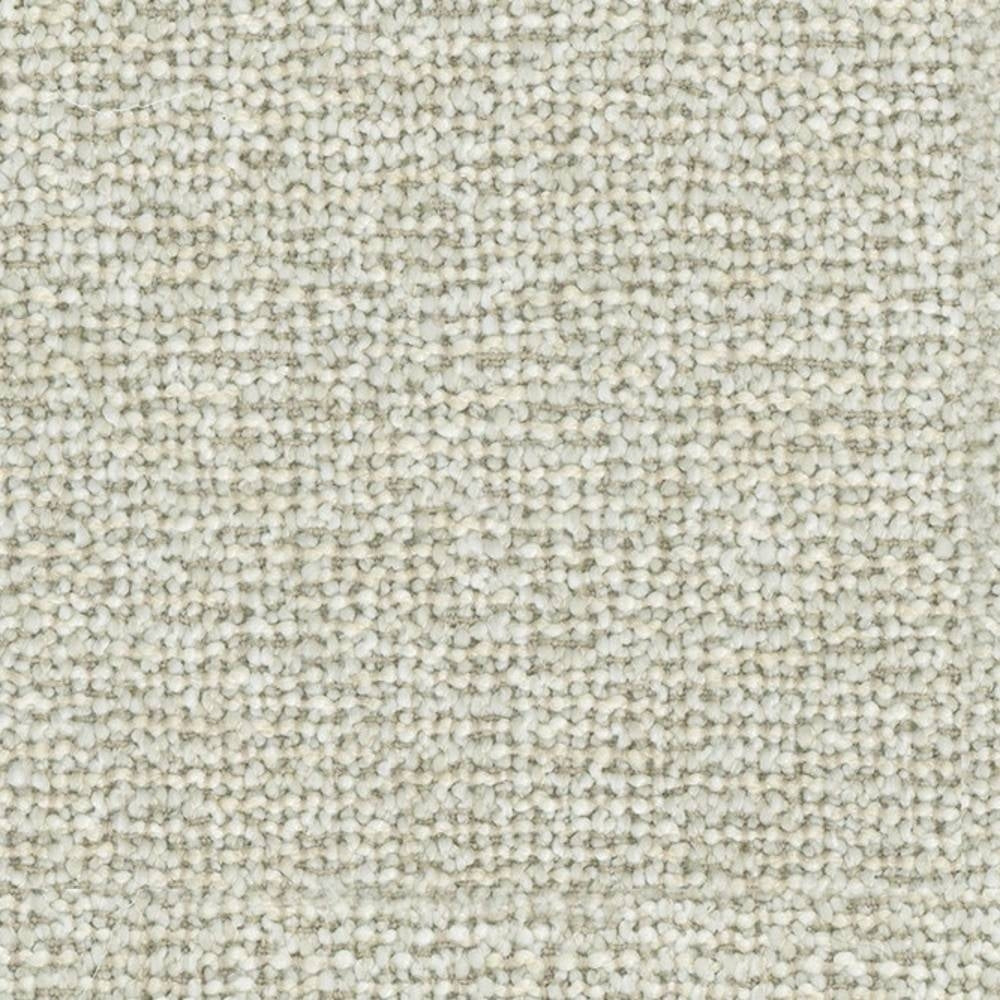 Close-up of cream-toned woven upholstery fabric showing nubby loop texture, 70% acrylic and 30% polyester composition, designed for contemporary sofa use.