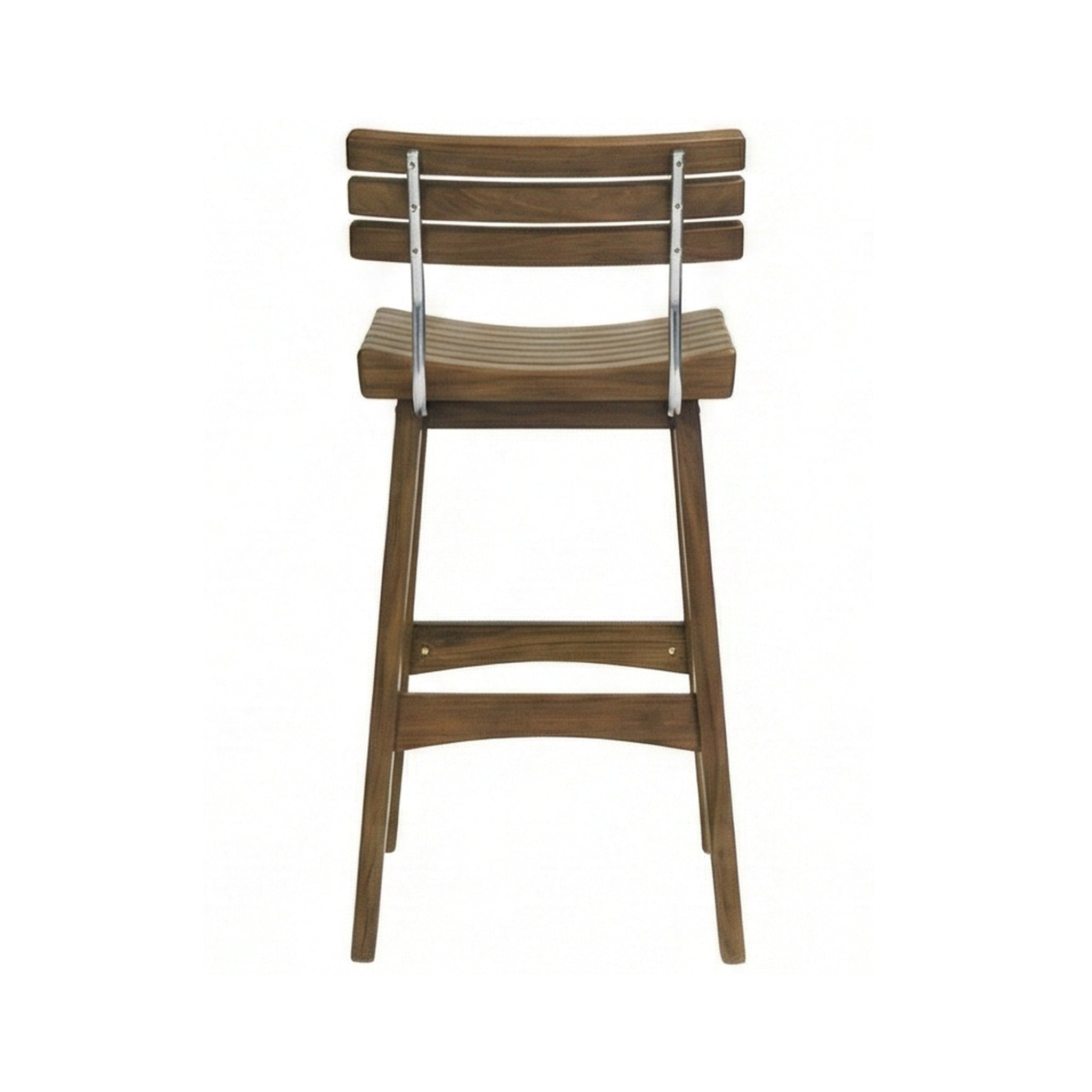 Gregoire Teak Outdoor Bar Stool with Curved Back