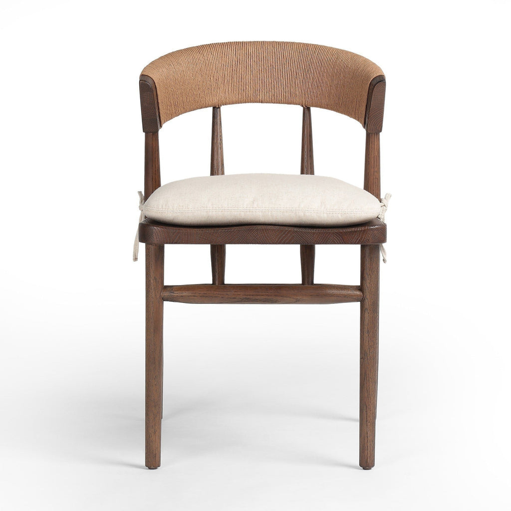 Harmonie Dining Chair with Cushioned Seat and C-Back in Rope