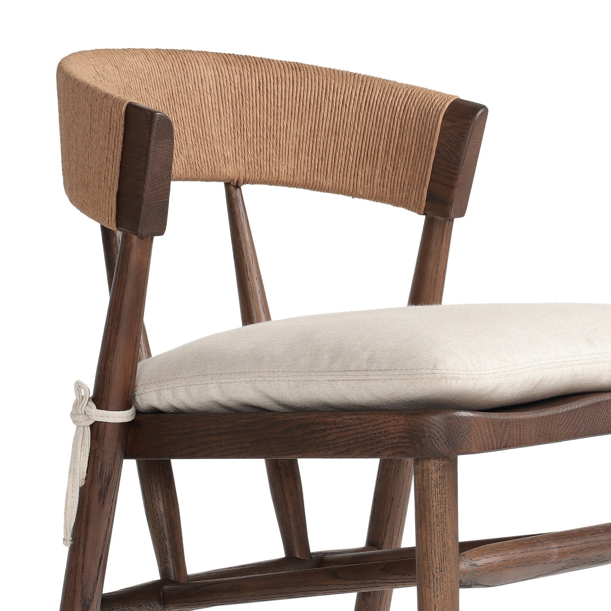 Harmonie Dining Chair with Cushioned Seat and C-Back in Rope