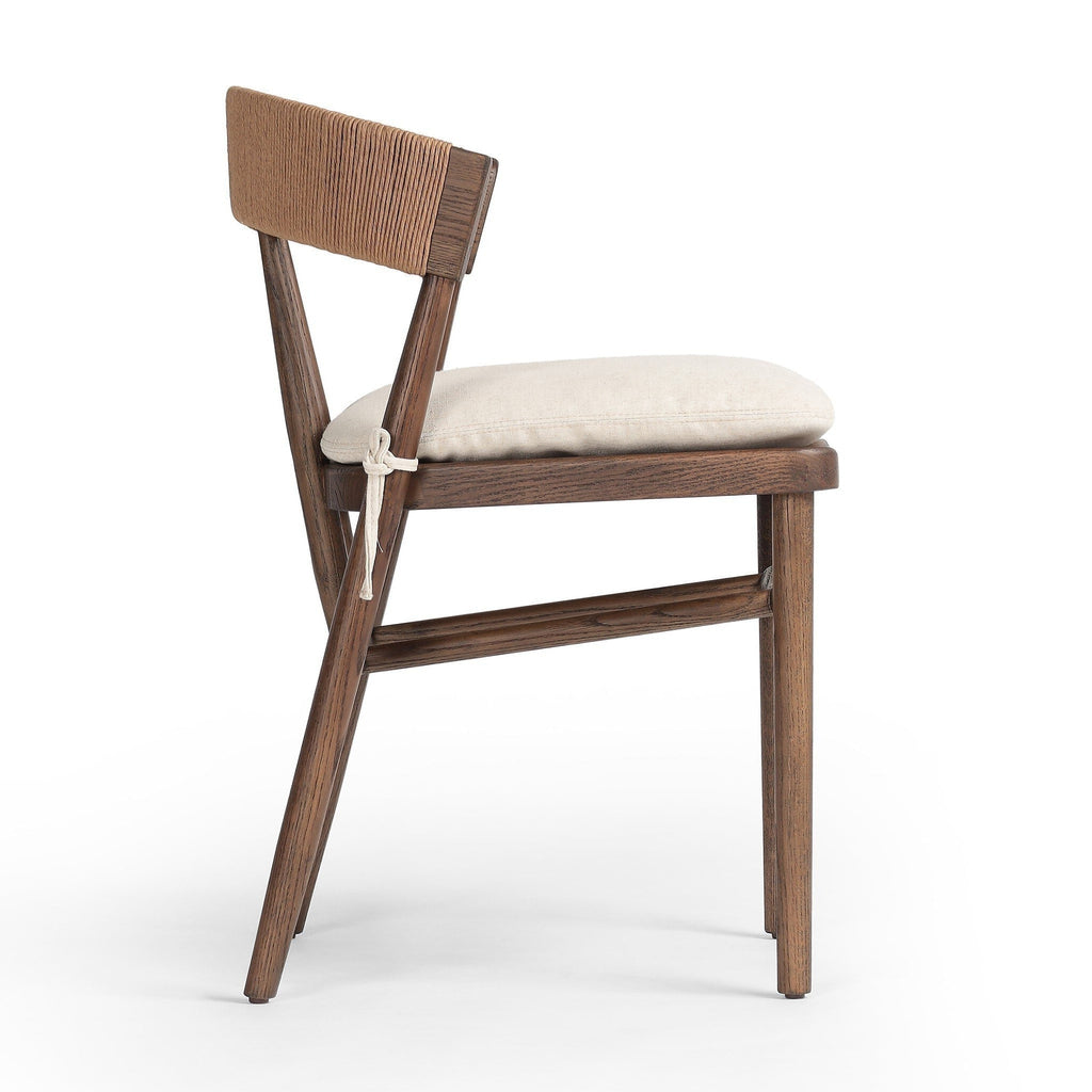 Harmonie Dining Chair with Cushioned Seat and C-Back in Rope