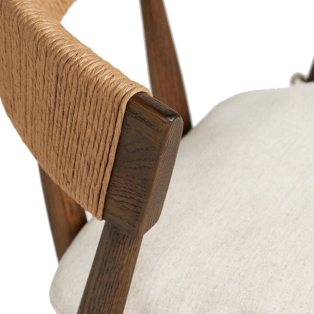 Harmonie Dining Chair with Cushioned Seat and C-Back in Rope